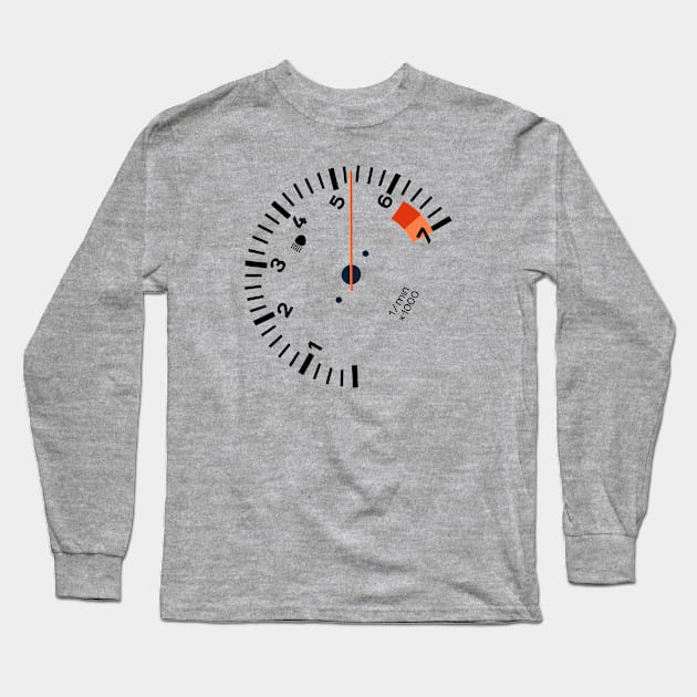 911 Sideways Tachometer (black) Long Sleeve T-Shirt by IbisDesigns